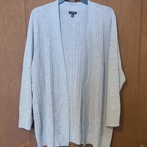 Talbots Womens Gray Metallic Sweater Csrdigan SZ XL
